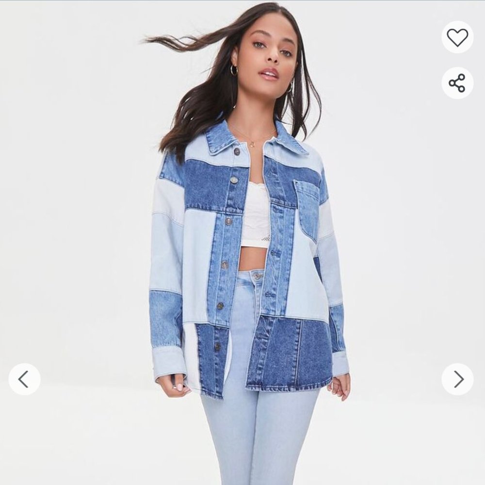 Patchwork Colorblock Denim Shirt